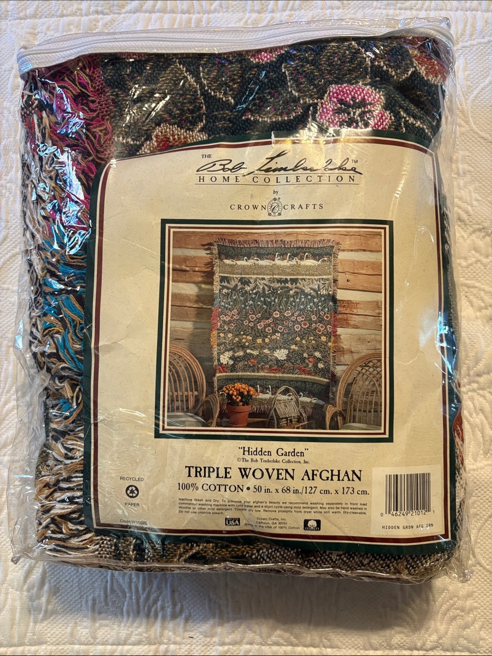 Bob Timberlake Triple Woven Afghan - “Hidden Garden”